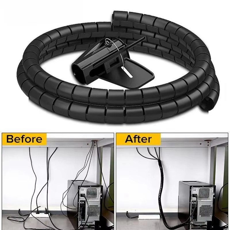 Cable Lock Flexible - 블랙 케이블 와이어 보호대 케이블 정리함